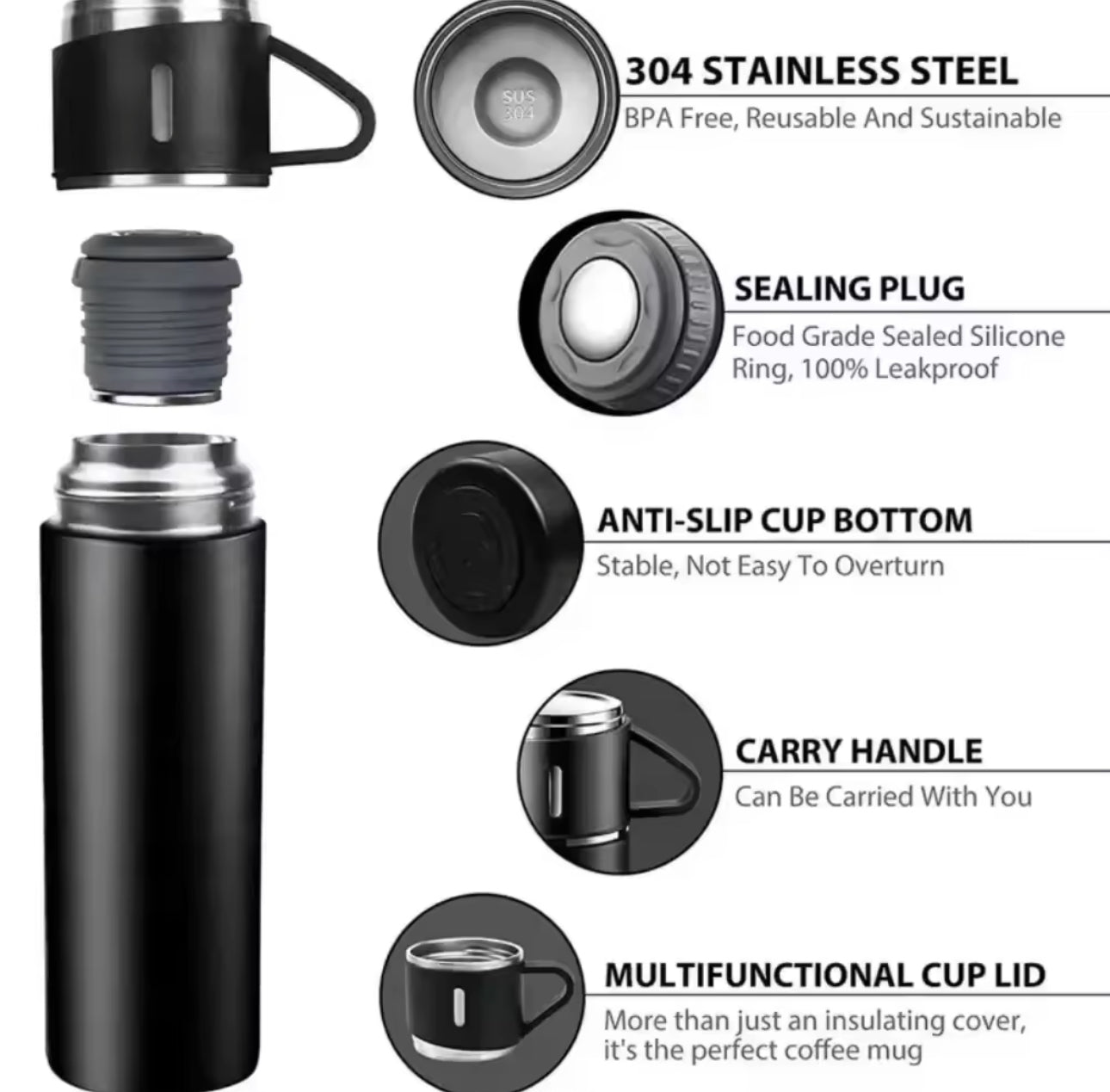 Customizable 500ML Vacuum Thermos Gift Set