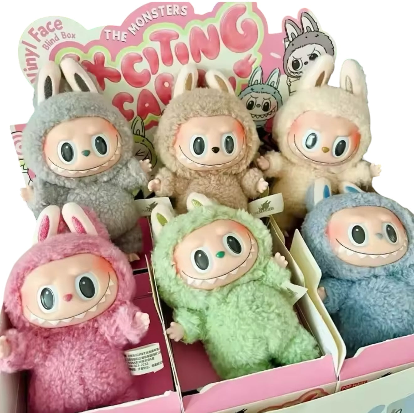 6.5” Labubu The Monsters Blind Box – Heartbeat Macaron Enamel Face Plush