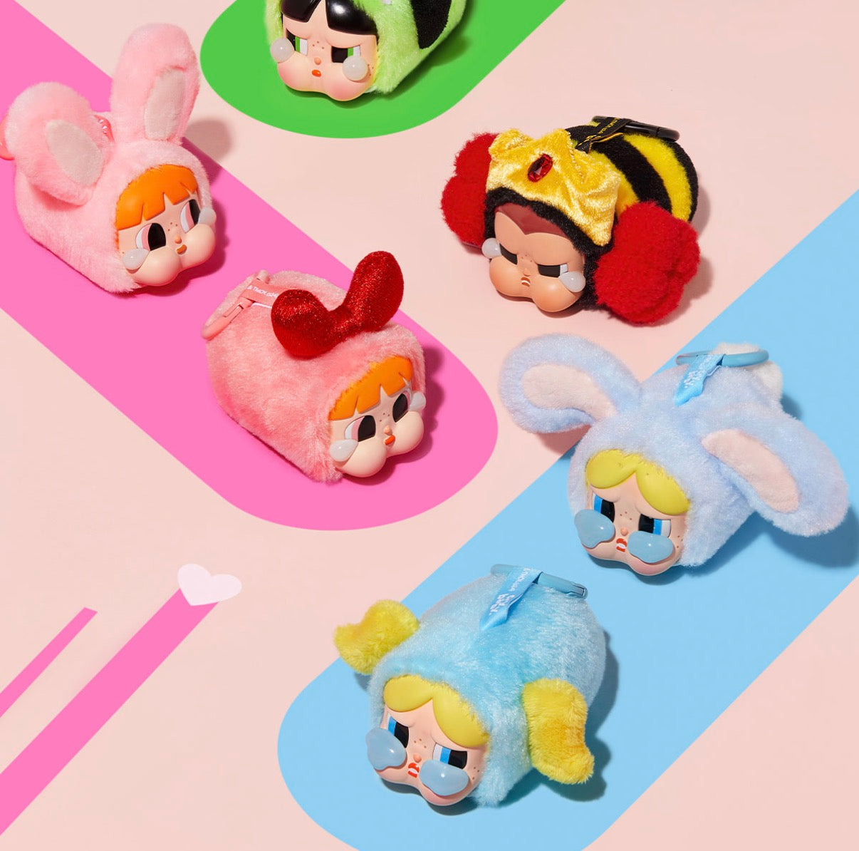 Pop Mart Cry Baby Powerpuff Girls Vinyl Face Plush Pendant