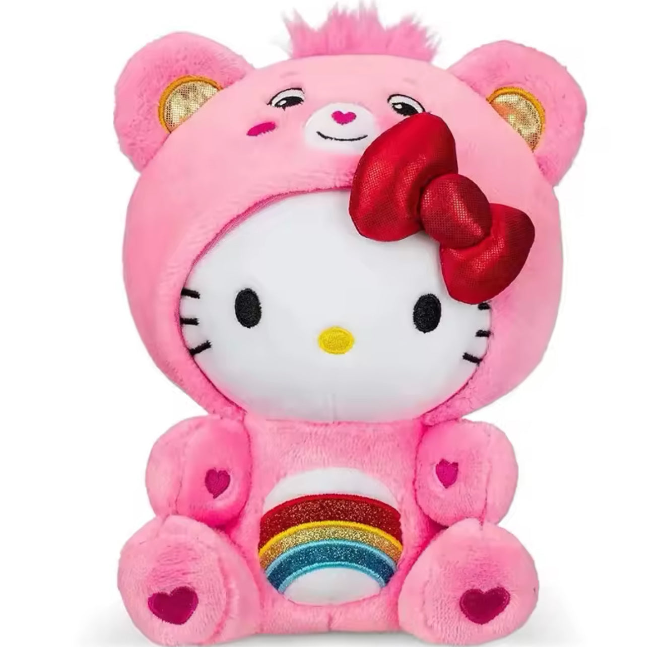Hello Kitty Rainbow Bear Plush Toy - 16-Inch Kawaii Stuffed Doll