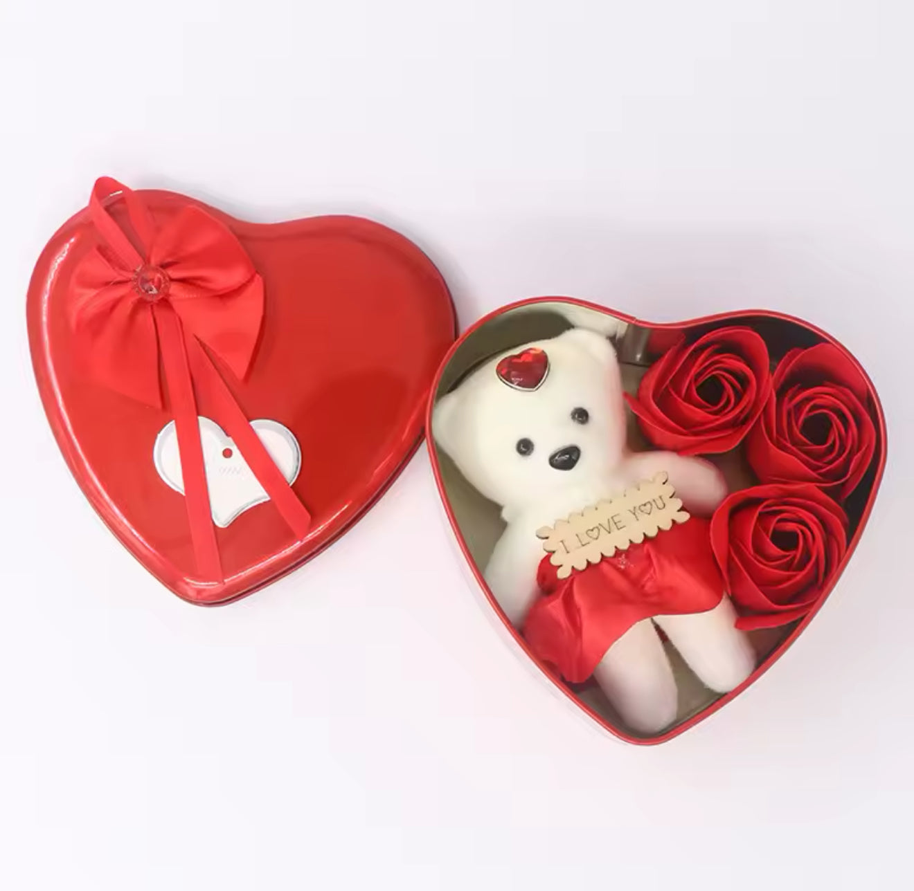 Bear Soap Rose Heart Gift Box – Romantic Valentine’s & Mother’s Day Surprise