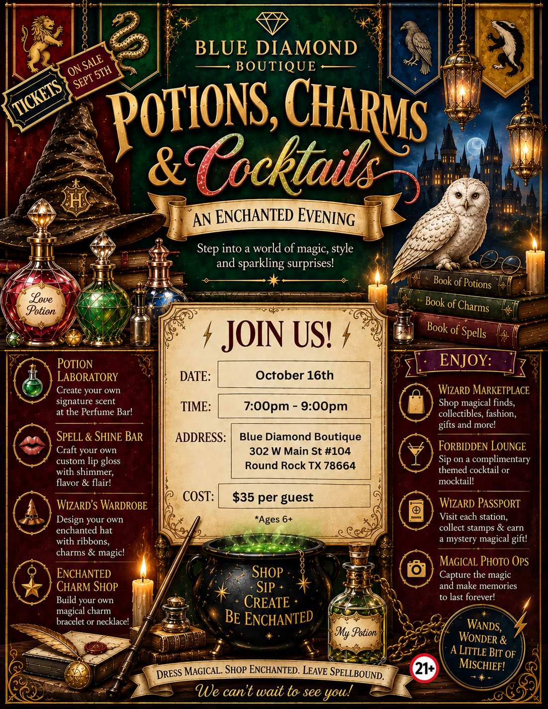 Potions, Charms, & Cocktails eTicket - Saturday October 16th