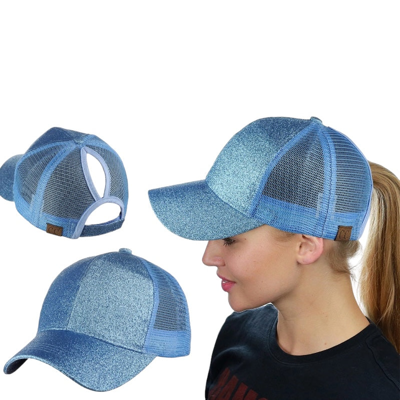 Glitter Ponytail Fashion Baseball Hat