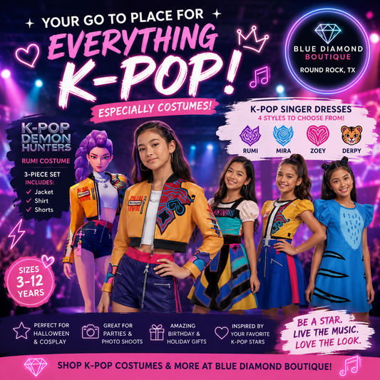 🎤 Your K-Pop Headquarters in Round Rock, TX: Costumes, Style & Demon Hunter Looks at Blue Diamond Boutique