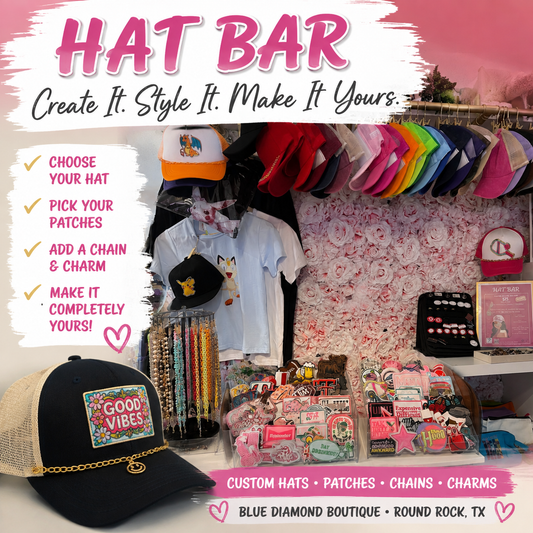 🎀 Create It. Style It. Make It Yours: The Hat Bar at Blue Diamond Boutique