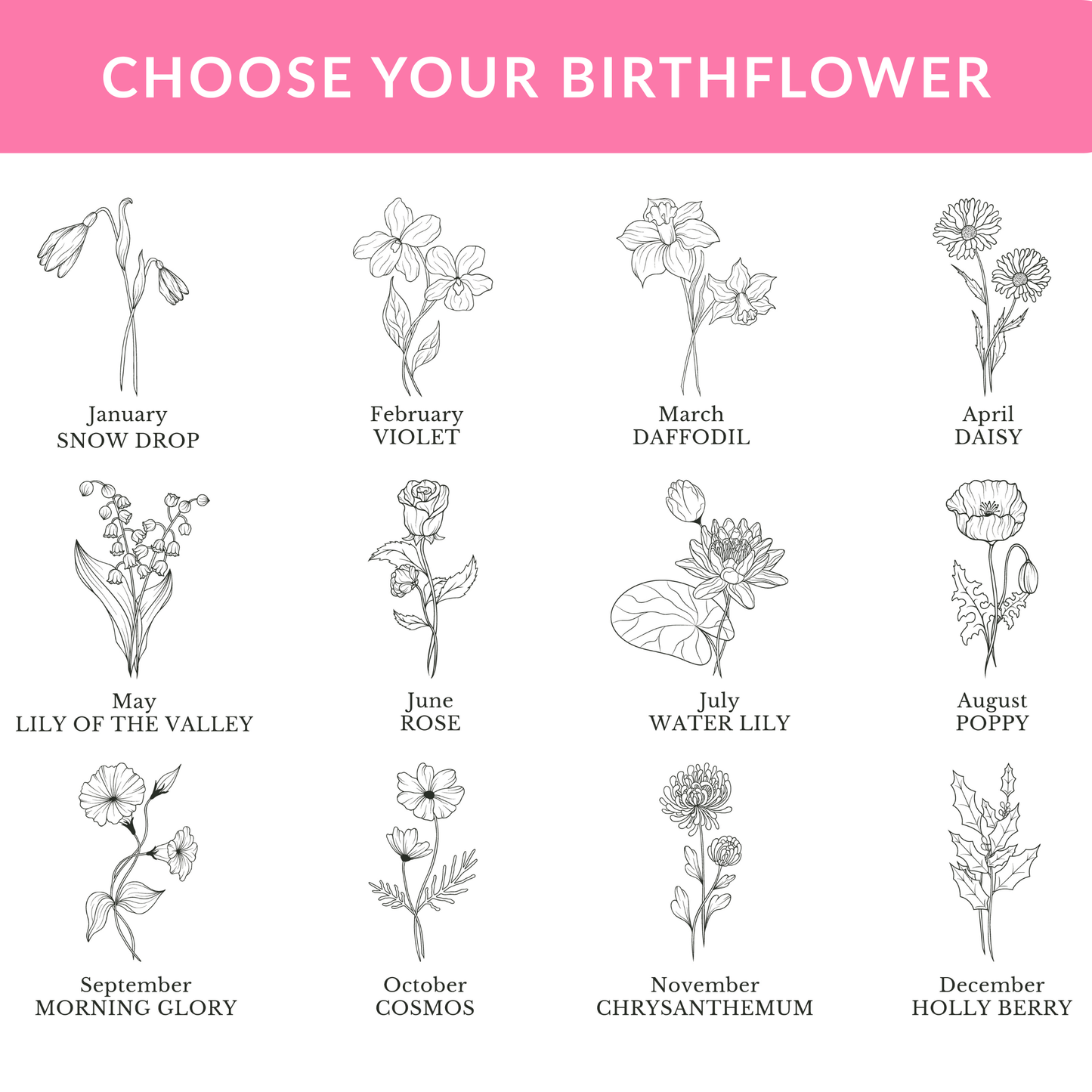 Custom Journal "Birth month flower"