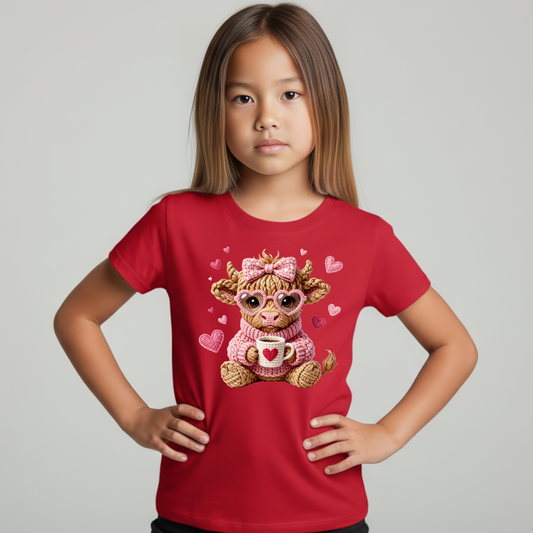 Faux Yarn Highland Cow Shirt