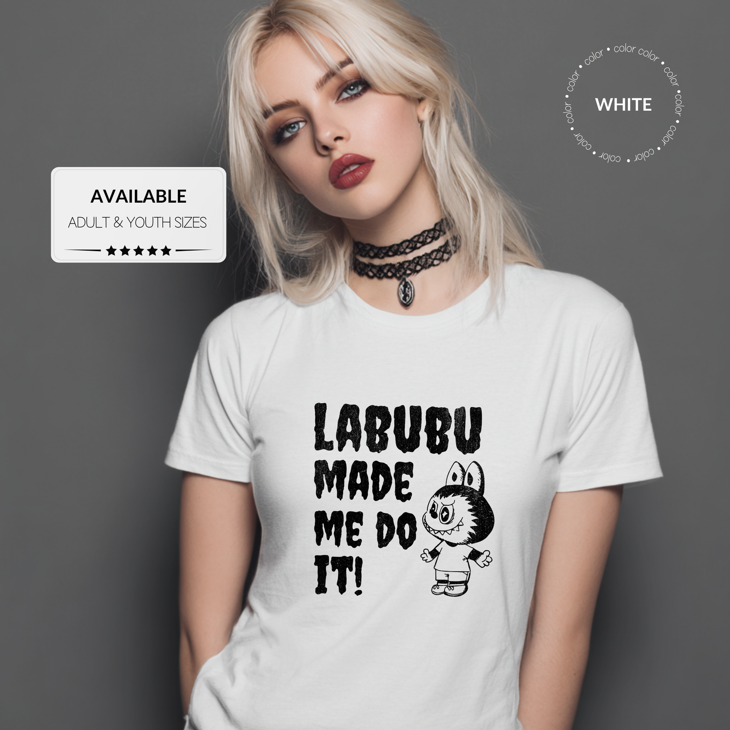 Custom Halloween Labubu Graphic T-Shirt – Adult & Youth Sizes