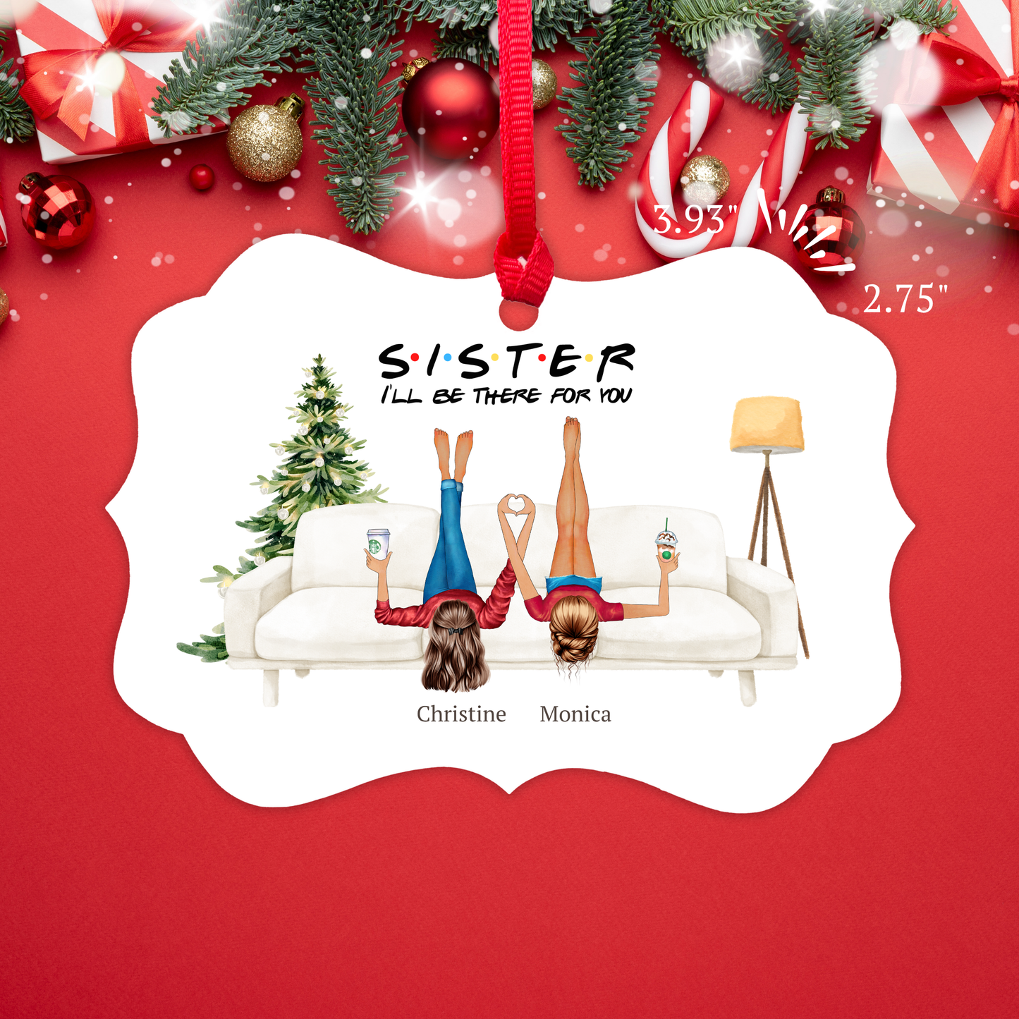 Customizable Sister Ornament