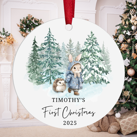 Custom My First Christmas Ornament Baby Boy