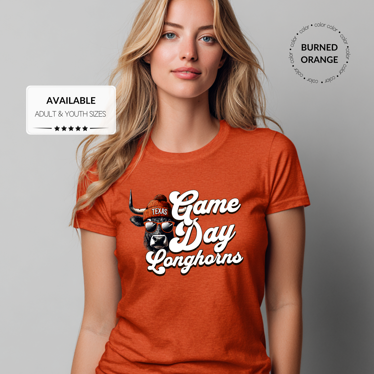 Custom Longhorns UT Graphic T-Shirt – Adult & Youth Sizes
