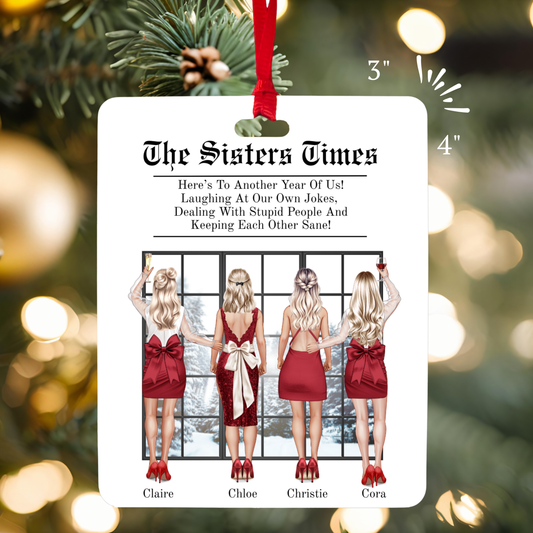 Customizable Sisters Ornament