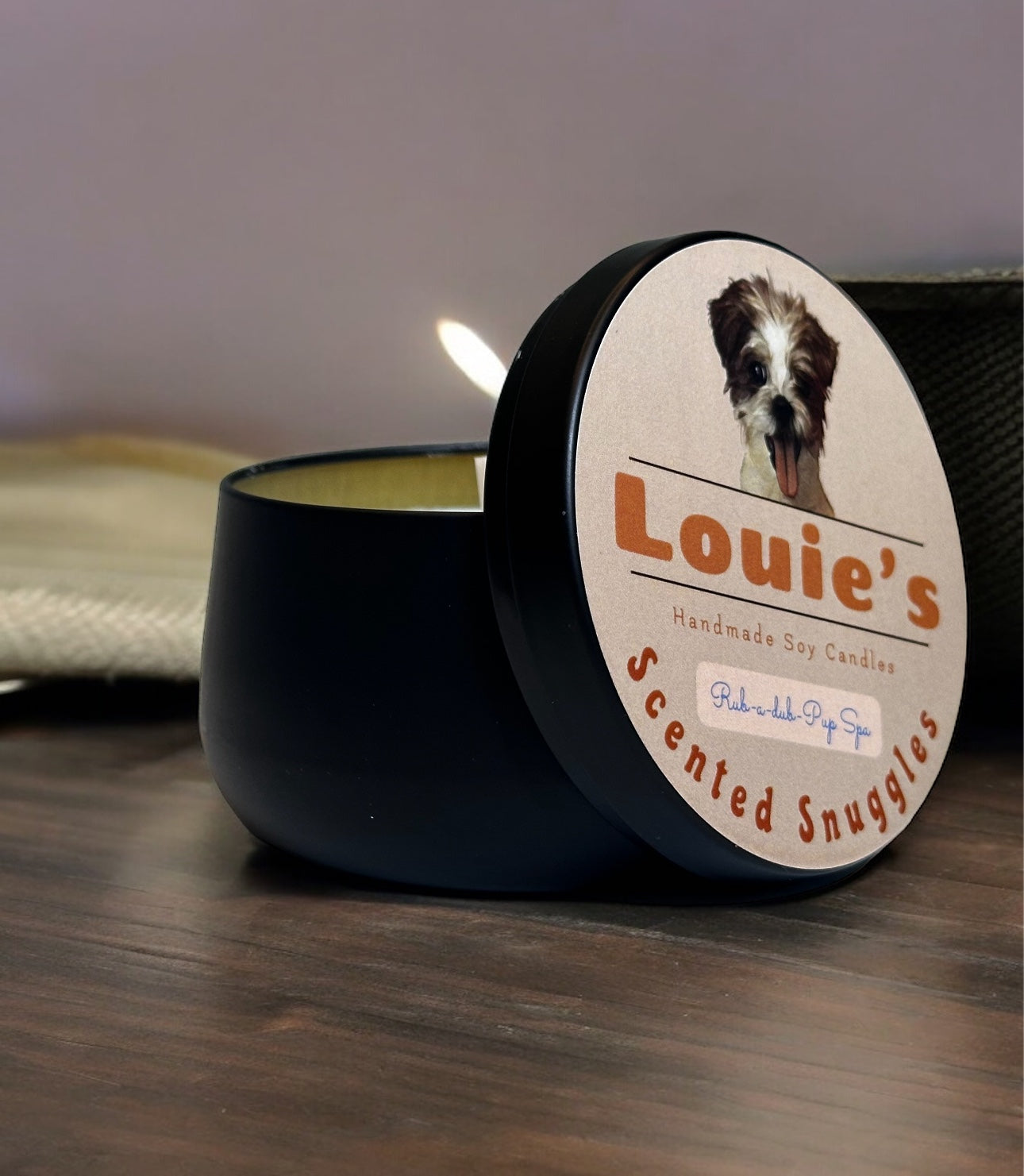 Louie’s Scented Snuggles Soy Candle - Rub-a-dub-Pup Spa