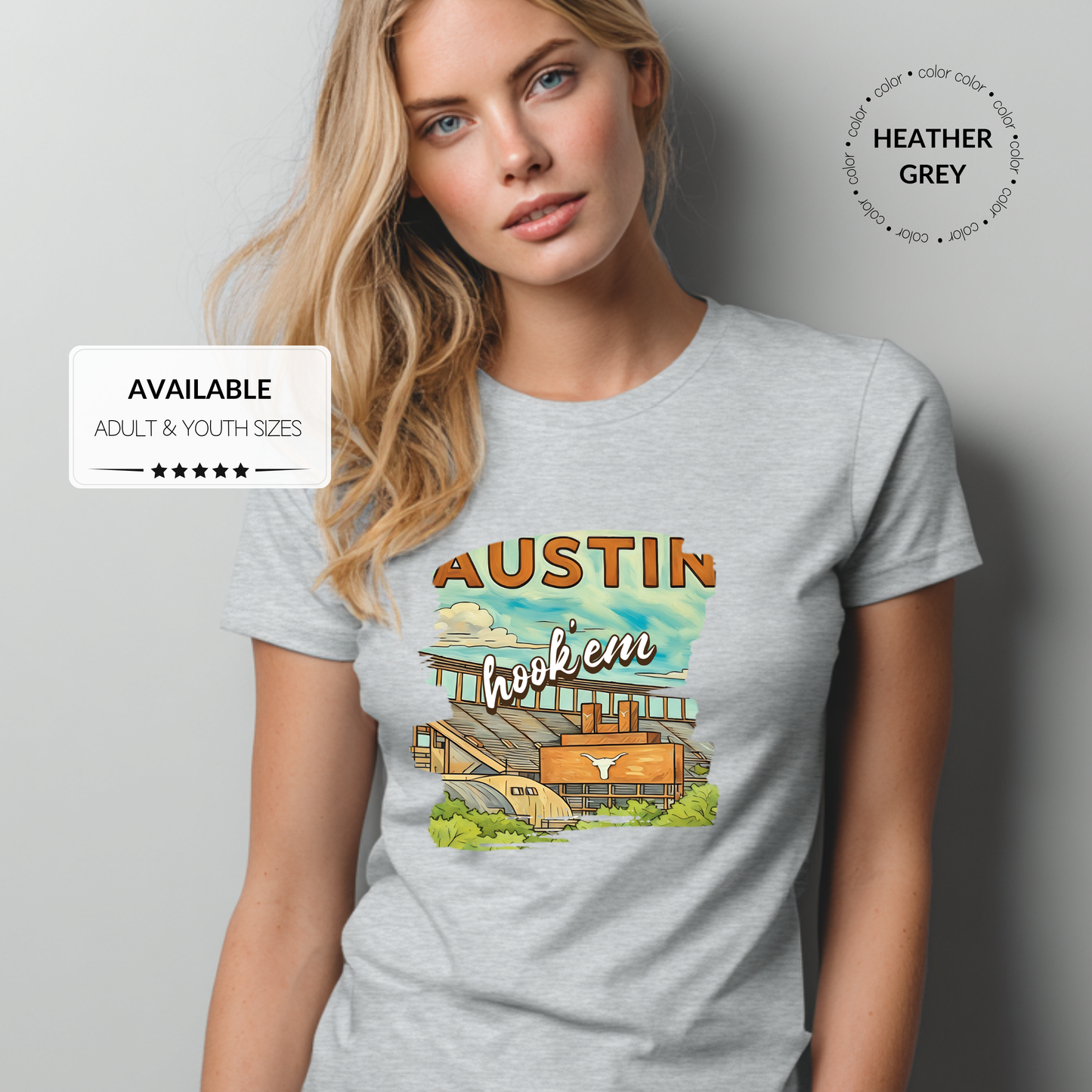 Custom Longhorns UT Graphic T-Shirt – Adult & Youth Sizes