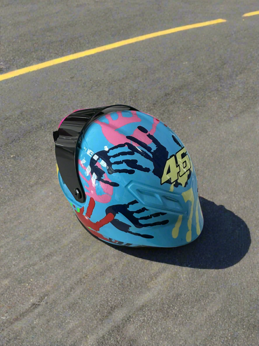 Louie’s Blue “46” Mini Pet Motorcycle Helmet