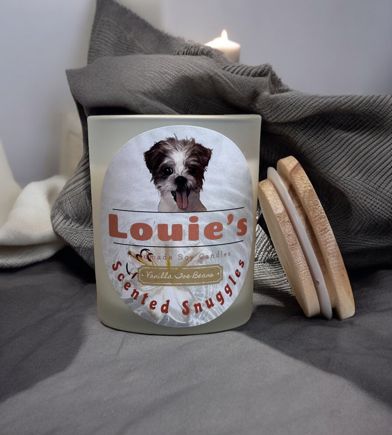 Louie’s Scented Snuggles Soy Candle - Vanilla Toe Beans