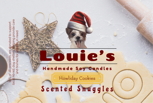 Louie’s Scented Snuggles Soy Candle - Howliday Cookies - Benefiting Austin Pets Alive