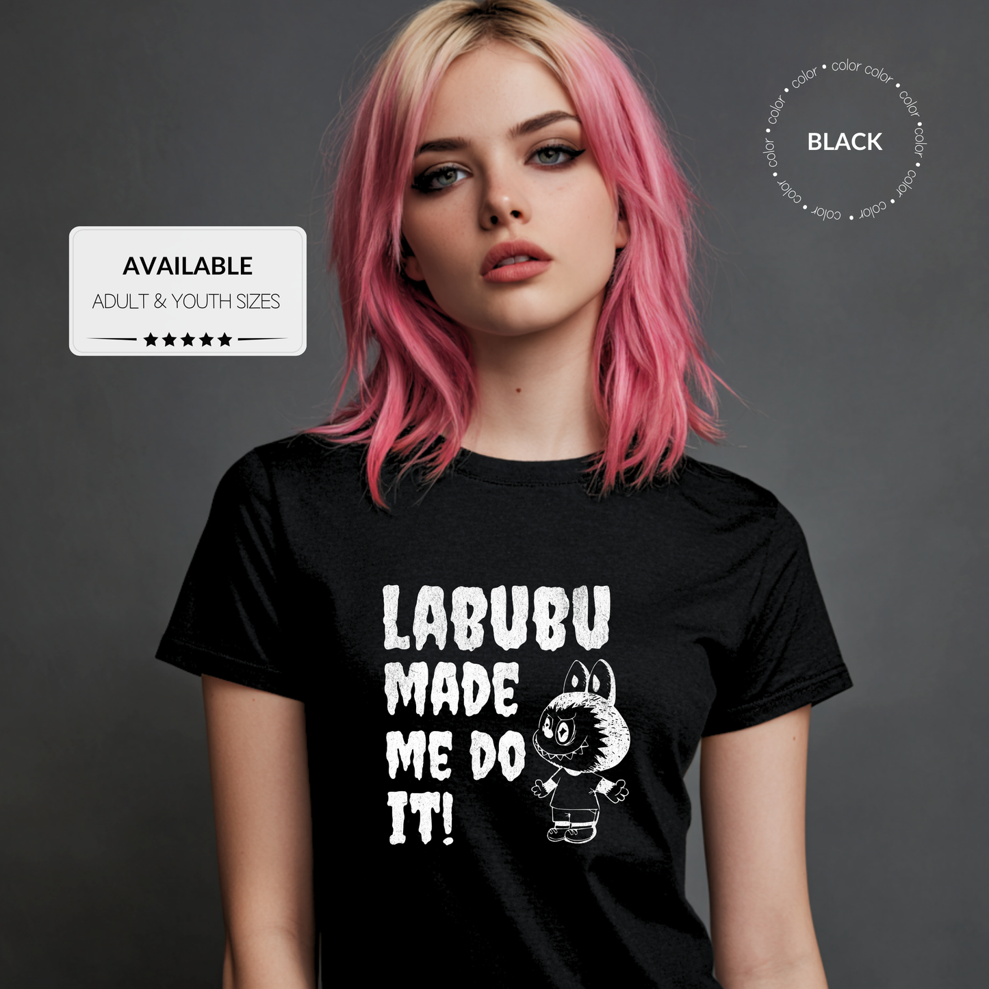 Custom Halloween Labubu Graphic T-Shirt – Adult & Youth Sizes