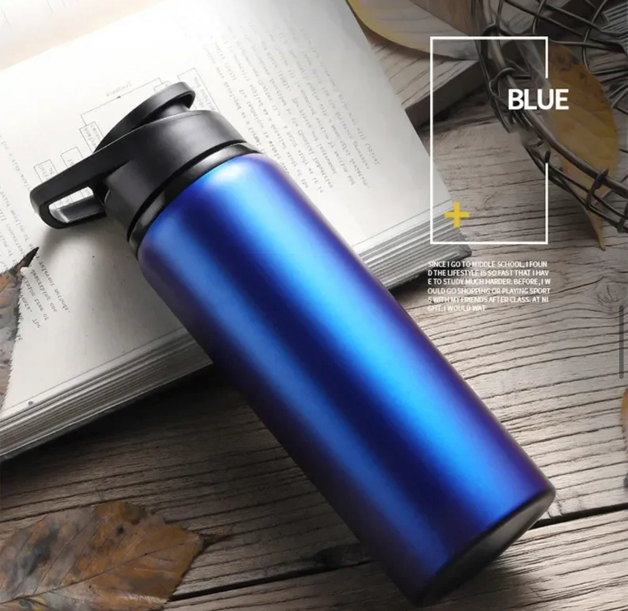 24oz Stainless Steel Water Bottle with Custom Decal & Charm