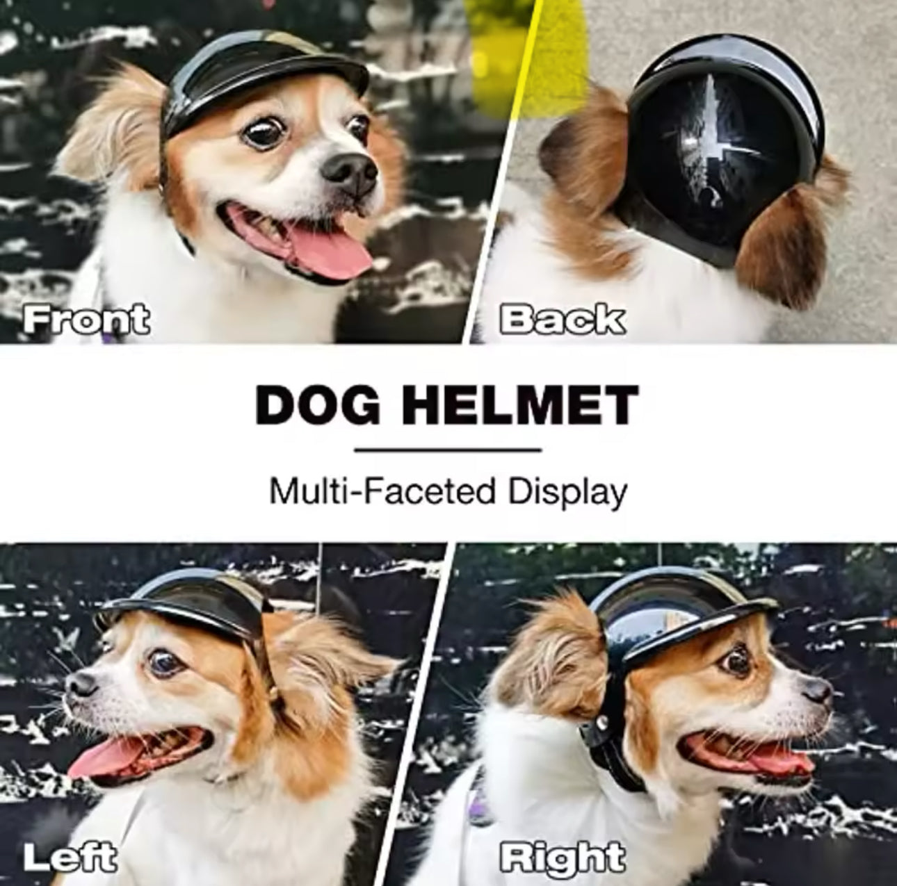 Louie’s Black Motorcycle Dog Helmet and Goggle Set