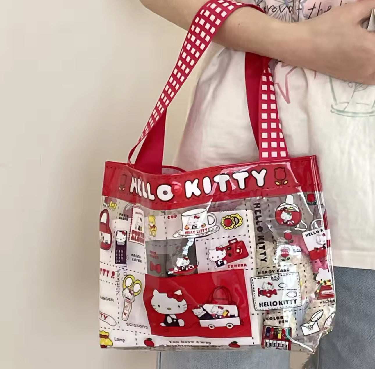 Hello Kitty Clear Plastic Tote Bag