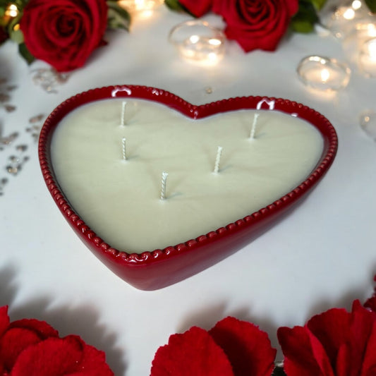 Large 5-Wick Heart-Shaped Soy Candle