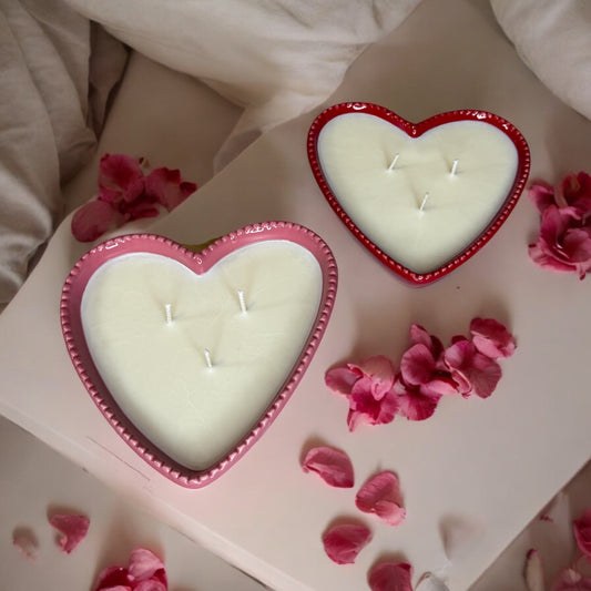 Triple Wick Heart-Shaped Soy Candle