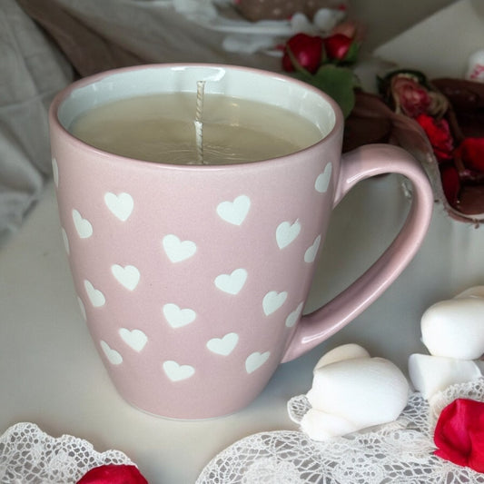 Pink Heart Mug Soy Candle