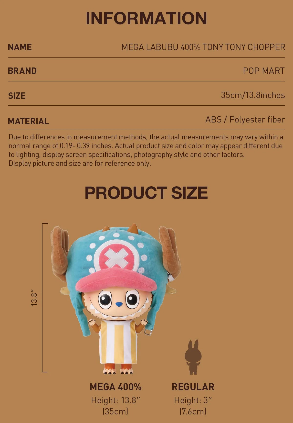 Pop Mart: The Monsters 400% One Piece Labubu Chopper