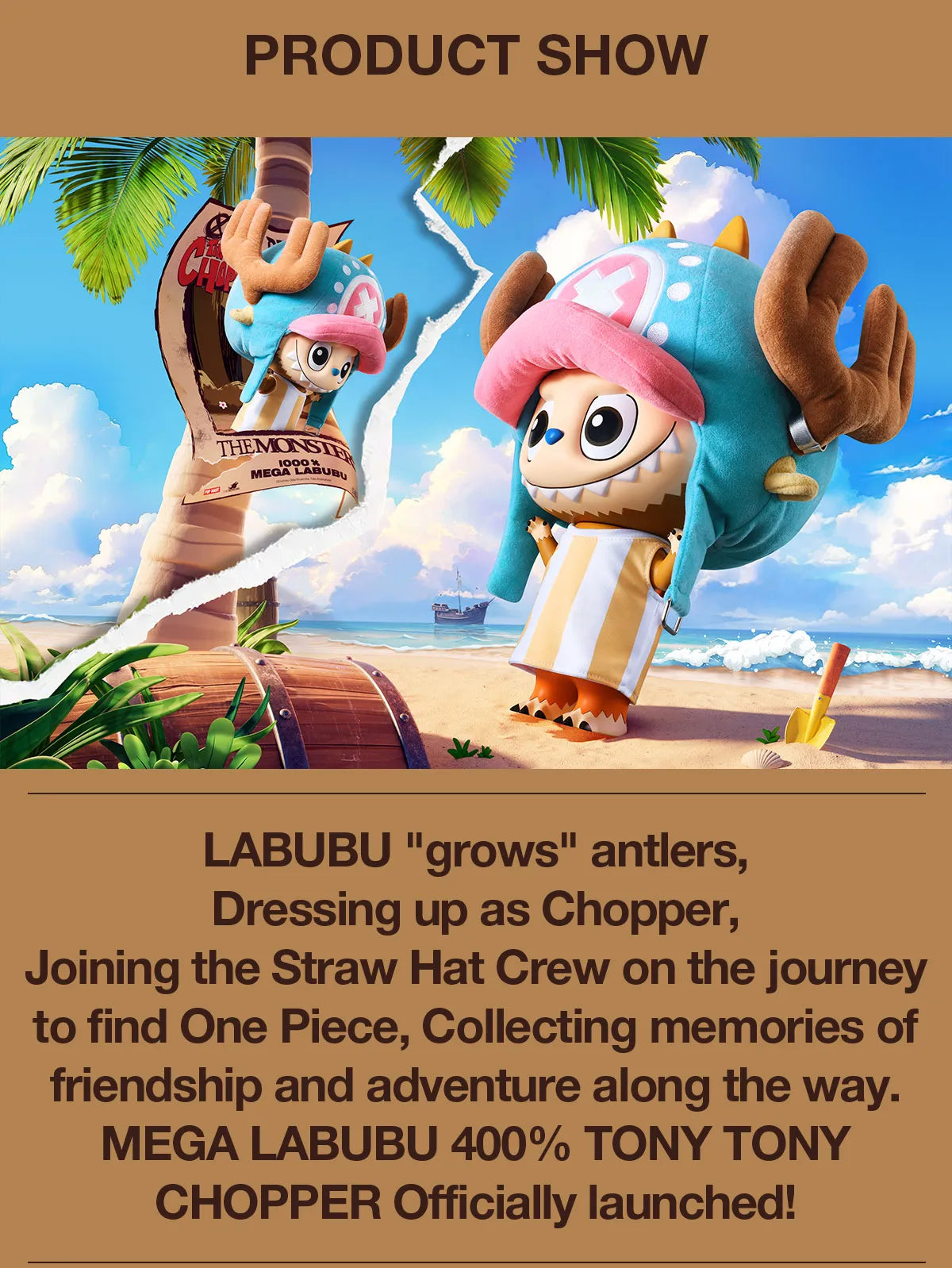 Pop Mart: The Monsters 400% One Piece Labubu Chopper