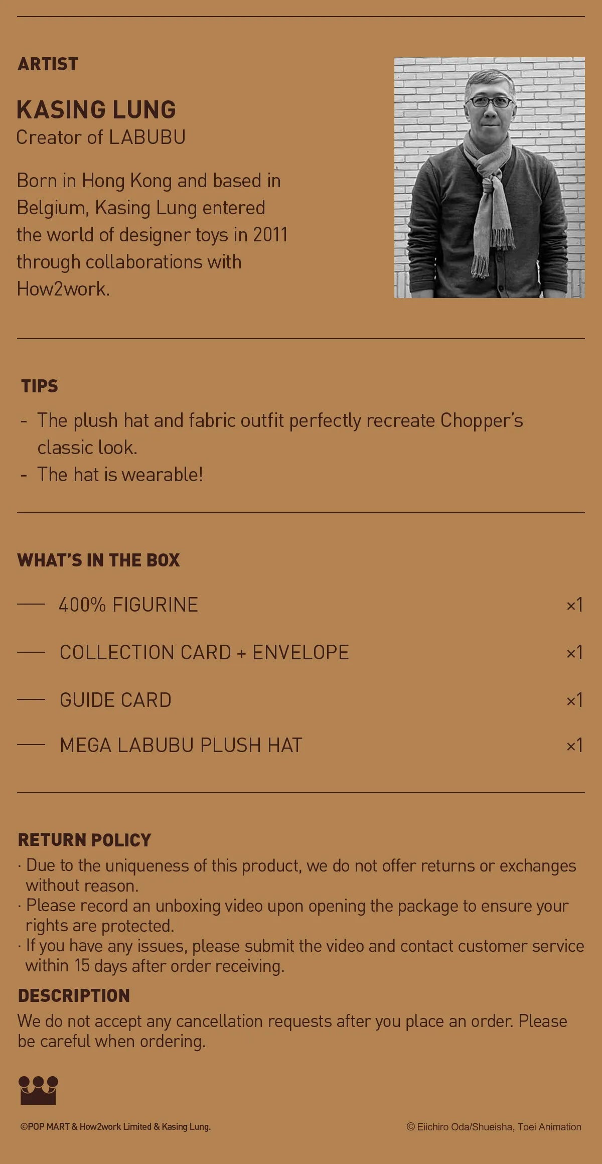 Pop Mart: The Monsters 400% One Piece Labubu Chopper