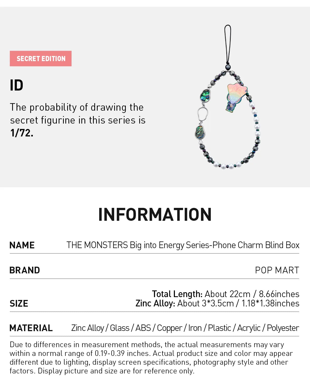 Pop Mart: The Monsters Labubu Big Into Energy Phone Charm