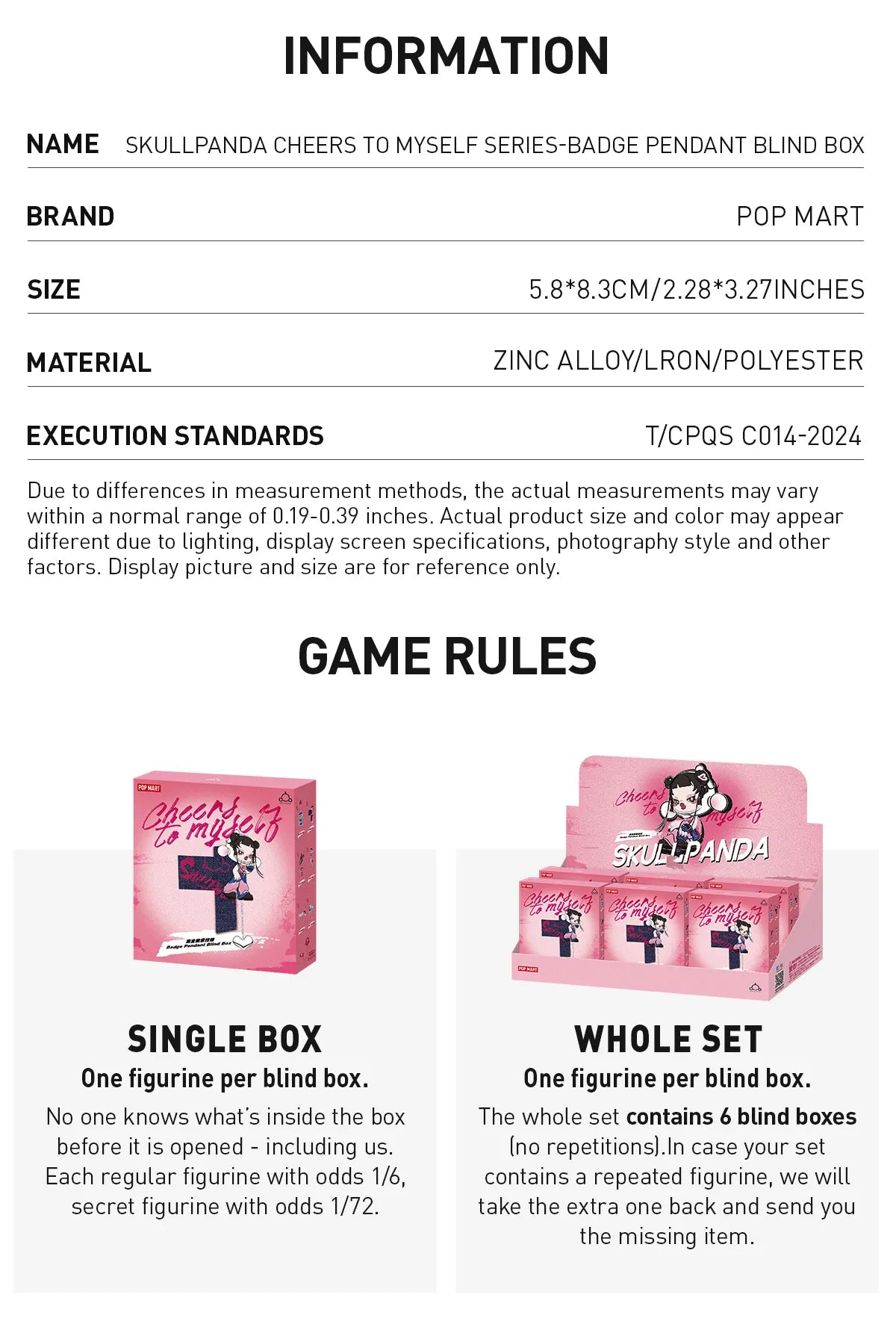 Pop Mart: Skullpanda Cheers to Myself Badge Pendant