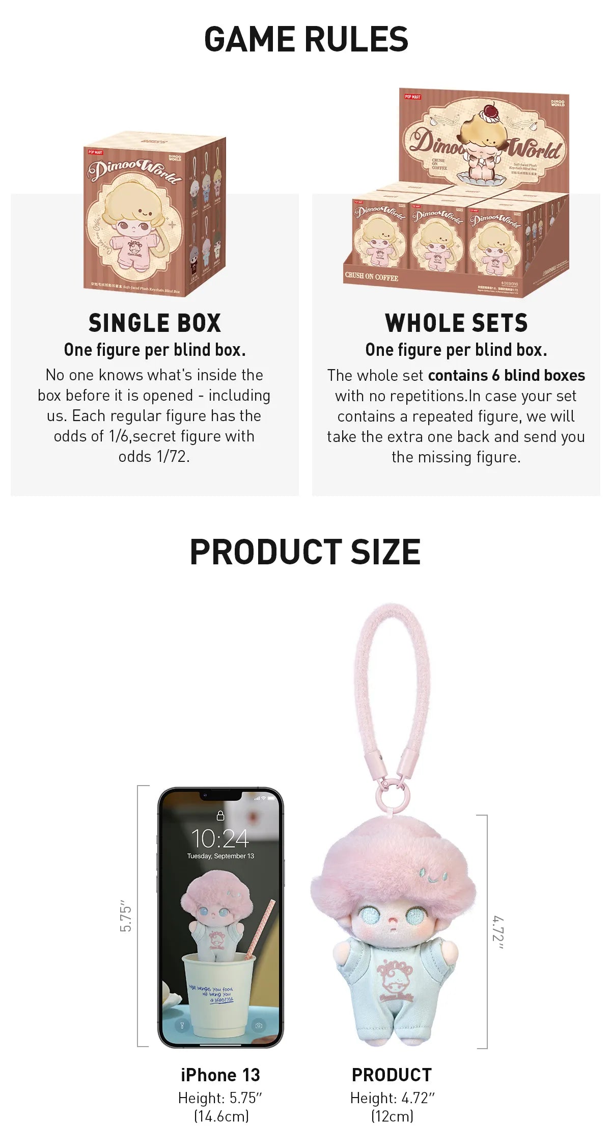 Pop Mart: Dimoo World Crush on Coffee Plush Pendant