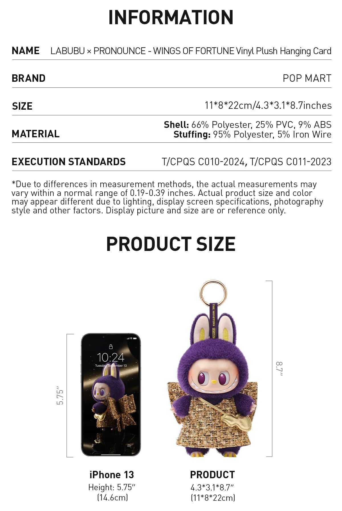 Pop Mart: The Monsters Wings of Fortune Vinyl Plush Hanging Card