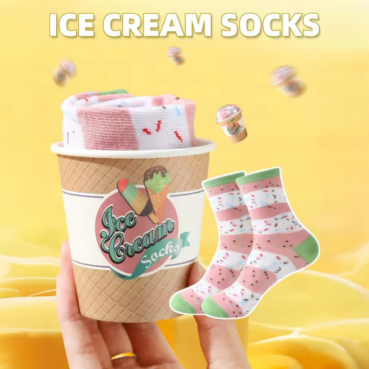 Ice Cream Cup Socks - Fun and Cozy Gift for All