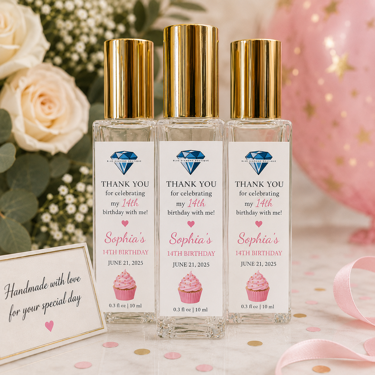 Personalized Perfume Birthday Favors – Custom 10 mL Artisan Perfume
