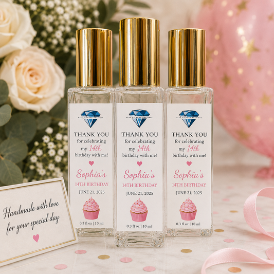 Personalized Perfume Birthday Favors – Custom 10 mL Artisan Perfume