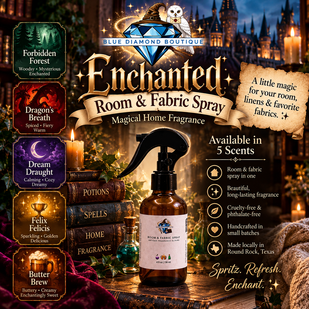 Enchanted Room & Fabric Spray – Magical Home Fragrance