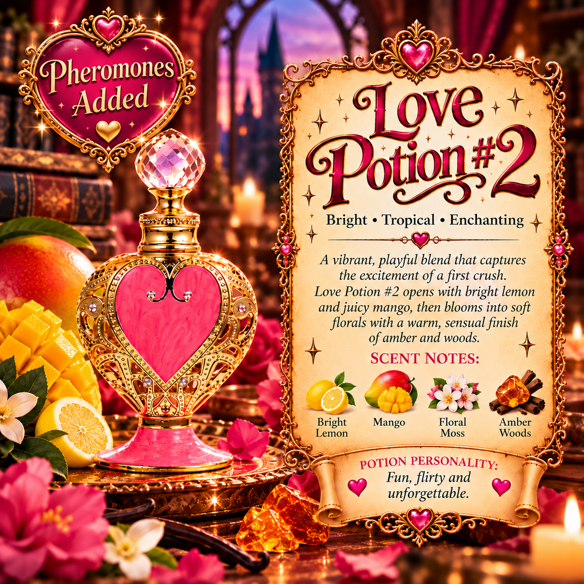 Love Potion No. 1 & No. 2 – Enchanted Heart Perfume Bottle