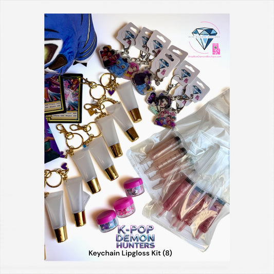 K-Pop Keychain Lip Gloss Party Kit (8 Guests)