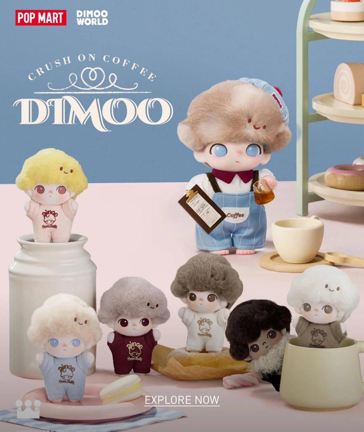 Pop Mart: Dimoo World Crush on Coffee Plush Pendant