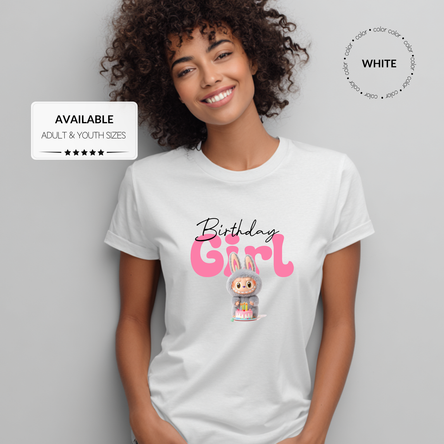 Custom Birthday Labubu Graphic T-Shirt – Adult & Youth Sizes