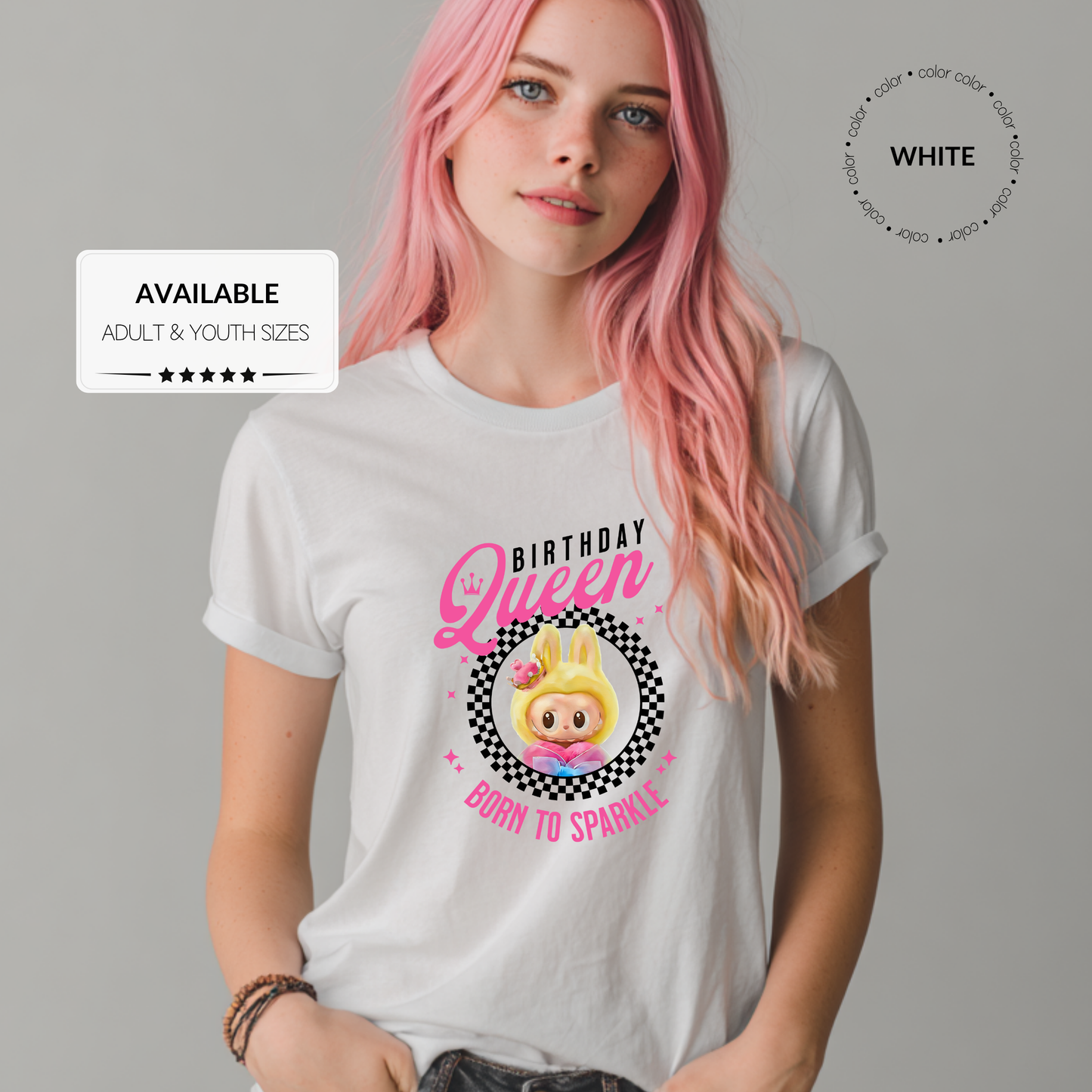 Custom Birthday Labubu Graphic T-Shirt – Adult & Youth Sizes