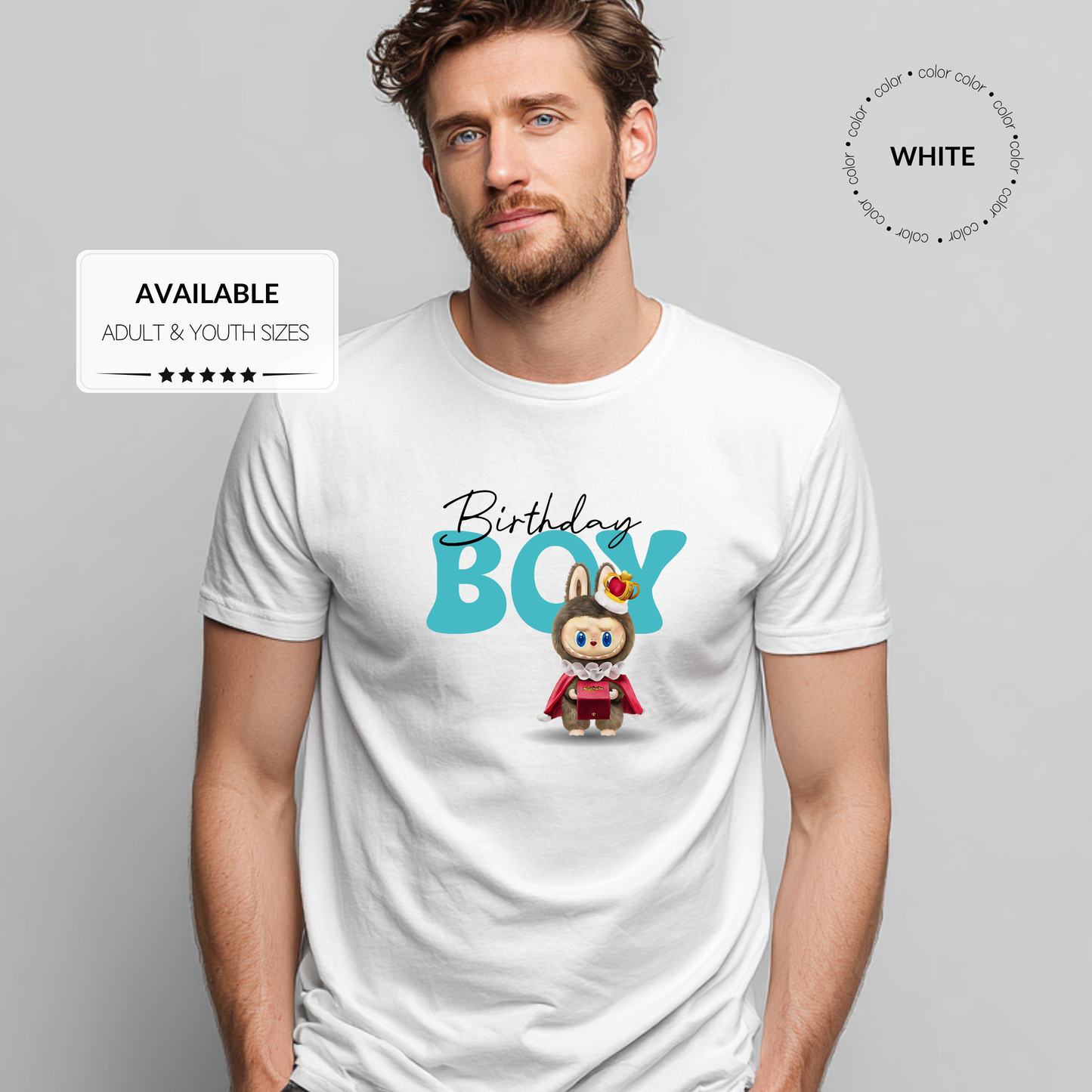 Custom Birthday Labubu Graphic T-Shirt – Adult & Youth Sizes