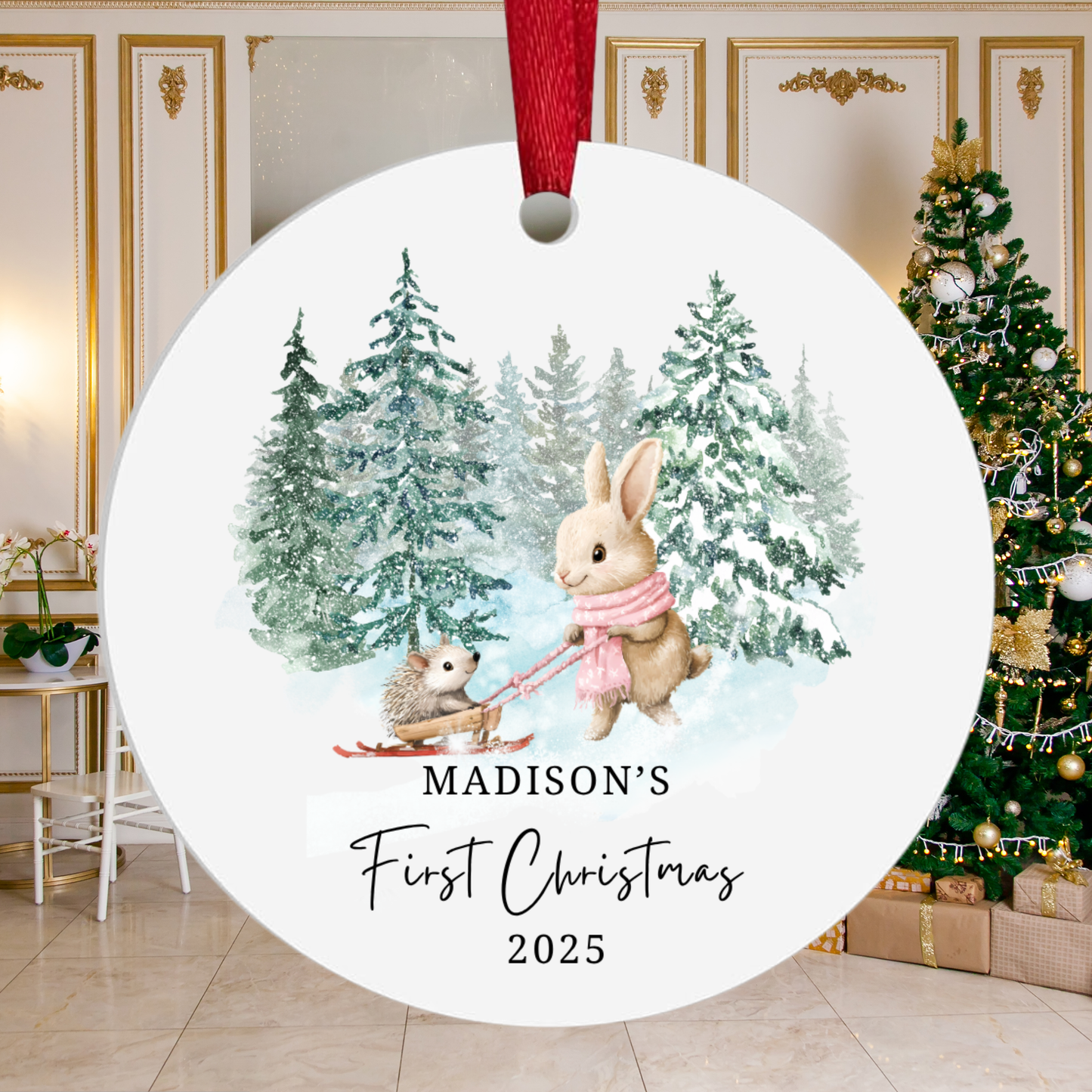 Custom My First Christmas Ornament Baby Girl