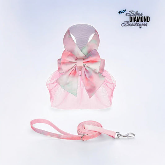 Pink Cloud Organza Pet Harness & Leash